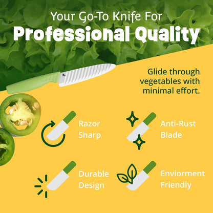 Ceramic Knife Set with Ergonomic Handle, Non-Reactive and Professional Chopping Knife Featuring Sharp, Rust-Proof Blades for Cutting Vegetables & Fruits, Durable Ceramic Kitchen Knives Set 6” & 4”