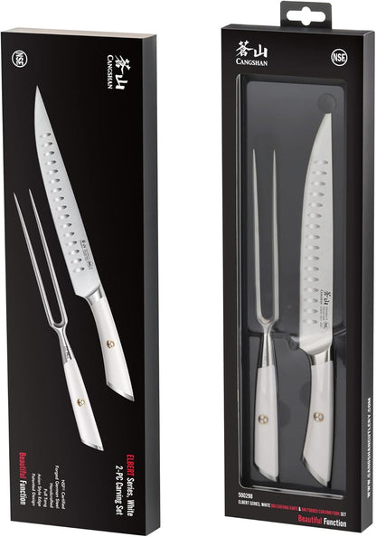 Cangshan ELBERT Series German Steel Forged 2-Piece Carving Set (White)