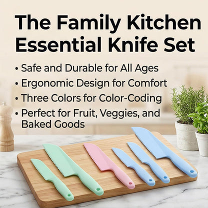 6 Pcs Lettuce Knife, 11/8.5 inch Plastic Cake Knifes to Prevent Browning Dishwasher Safe Kitchen Utensils Pastic Knife for Nonstick Pans (S/L Blue Green Pink)