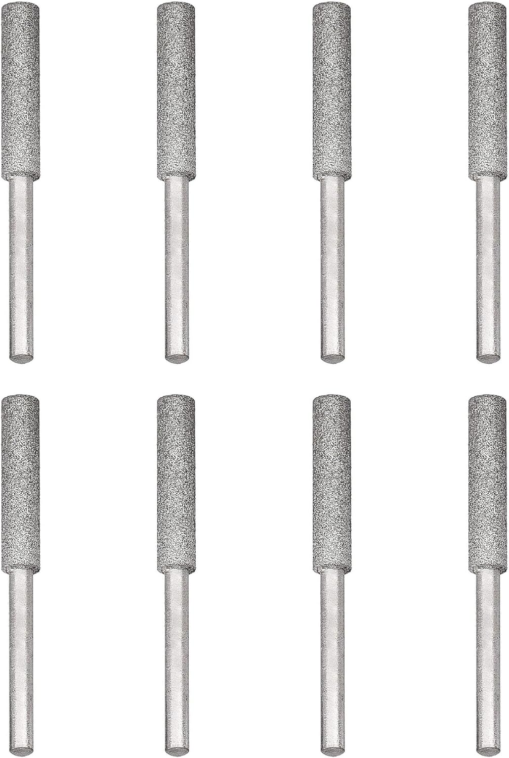 Sharp Pebble 8-Piece Chainsaw & Lawnmower Sharpener Bit Set – 7/32" (5.5mm) Diamond Sharpening Stones - Durable Grinding Bits for Chainsaw Blade, Lawn Mower Blade & Garden Tool Sharpening