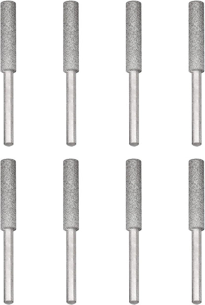 Sharp Pebble 8-Piece Chainsaw & Lawnmower Sharpener Bit Set – 7/32" (5.5mm) Diamond Sharpening Stones - Durable Grinding Bits for Chainsaw Blade, Lawn Mower Blade & Garden Tool Sharpening