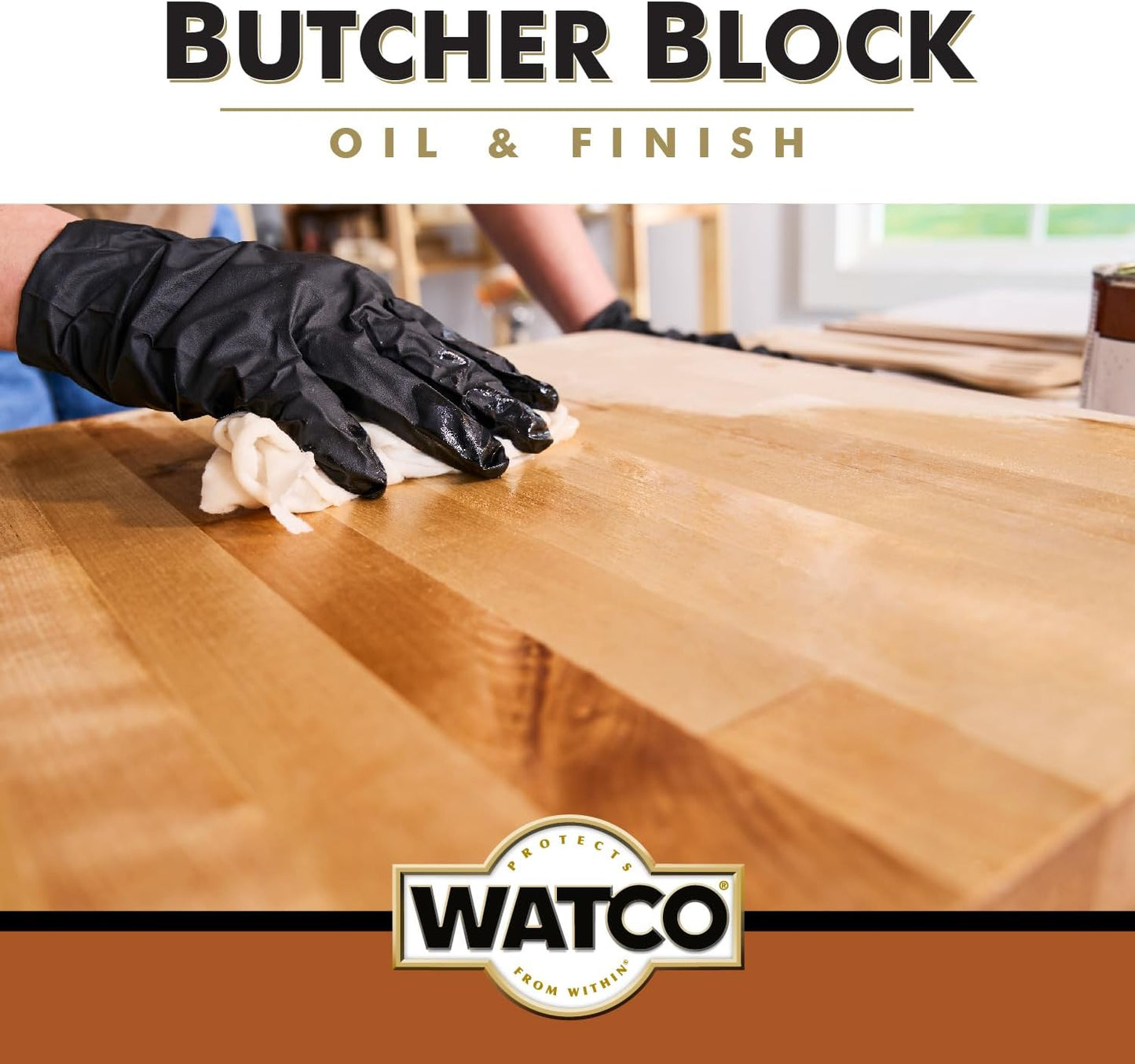 Watco Butcher Block Oil & Finish | Safe For Food Contact | Easy Wipe‑On Application | Oil Sheen Enhances and Protects | Clear | Pint