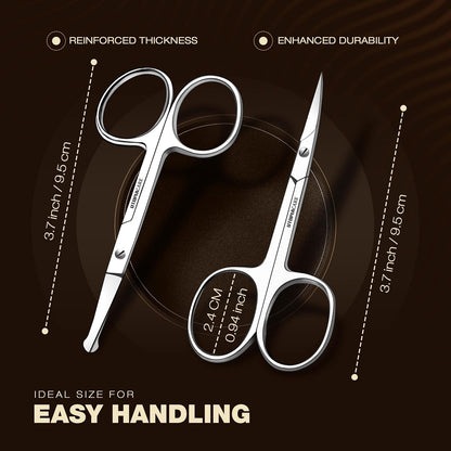 Utopia Care Eyebrow Scissors, Professional Stainless Steel Small Shears for Men and Women, Nose Hair Scissors for Grooming Mustache, Beard, Eyelashes, Ear Hair Trimming, Silver