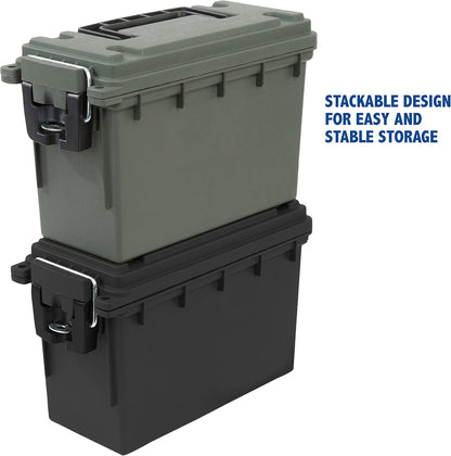 Sheffield 12629 Ammo Storage Box, Mothers Day Gifts for Mom,.30 Cal Field Boxes, Lockable Storage Box with Handle, Secures Hunting Gear, Supplies, and Bullets, Made in USA
