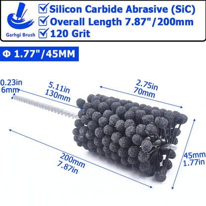 Garhgi 1-3/8" (35mm) Cylinder Honing Brush, 240 Grit Silicon Carbide Nylon Hone Tool, for Engine Cylinder Bore Deburring Finishing Deglazing Cleaning on Metals Steel Cast Iron