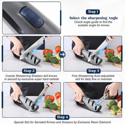 5-Angle Adjustable Knife Sharpener,Handheld Pocket Knife Sharpener, Suitable for all knives including kitchen knives, scissors, outdoor knives.