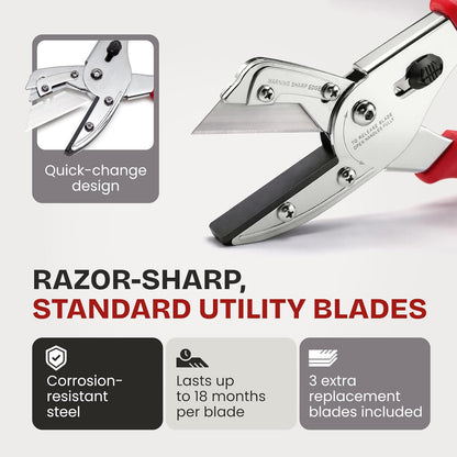 RONAN Multi-Cut Quick Change Utility Cutter, Razor Sharp Multipurpose Cutting Tool Cuts Cable, Wood, Carpet, Laminate Tile, Vinyl, Rubber, Shrubs, For Professionals and DIY