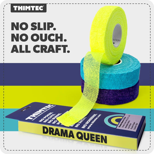 THIMTEC - The Original Thimble Tape for Hand Sewing - Fully Adjustable Nail & Finger Protector - A Smarter Alternative to Classic Knitting Thimbles - Multicolor, 3-Pack