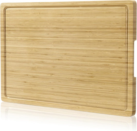 30 x 20 Inch Extra Large Wood Stove Top Cover Chopping Board, Bamboo Kitchen Cutting Board for BBQ, Turkey Carving Board, Large Charcuterie Boards for Party, Over the Sink Cutting Board
