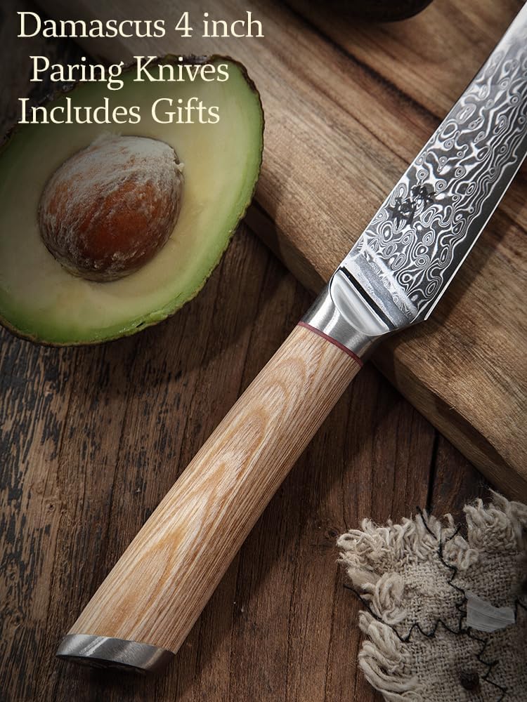 DONGSUN 8 Inch Damascus Chef Knife with North American Black Walnut Sheath, 67-Layer VG10 Forged Steel Japanese Gyuto, Professional Durable Sharpness