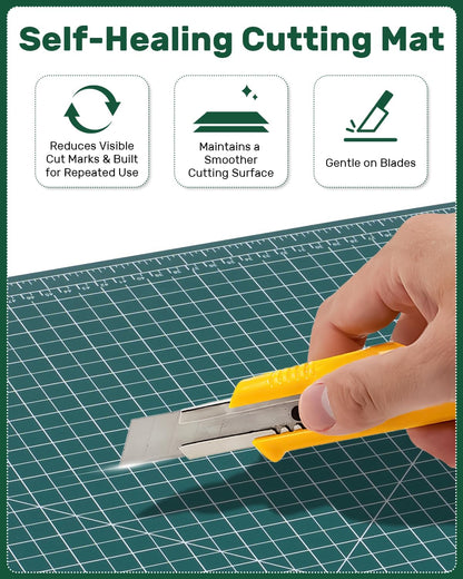 Foldable Self Healing Cutting Mat, 17" x 11", Rotary Cutting Mat for Sewing, Quilting, Scrapbooking, Craft Cutting Board for Hobby Use(A3)