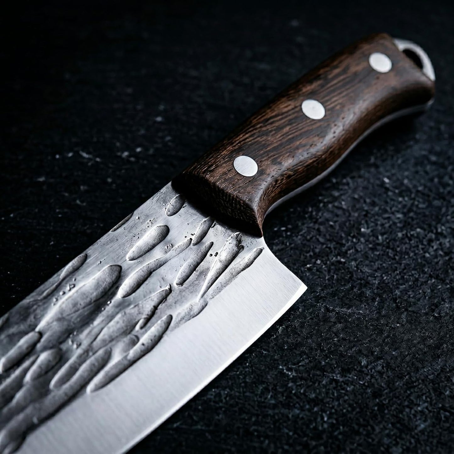 KOFERY Damascus Steel Butcher Knife Set with Full Tang Blades for Pit Master BBQ Meat Carving, Smoking Meat & Game Processing with Canvas Knife Roll for Camping, Gift for Men