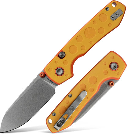 Vosteed CheesePirates® EDC Pocket Knife - Raccoon, 3.25" 14C28N Stonewash Blade - Top Liner Lock, Cheese Orb G10 Handle - A2932