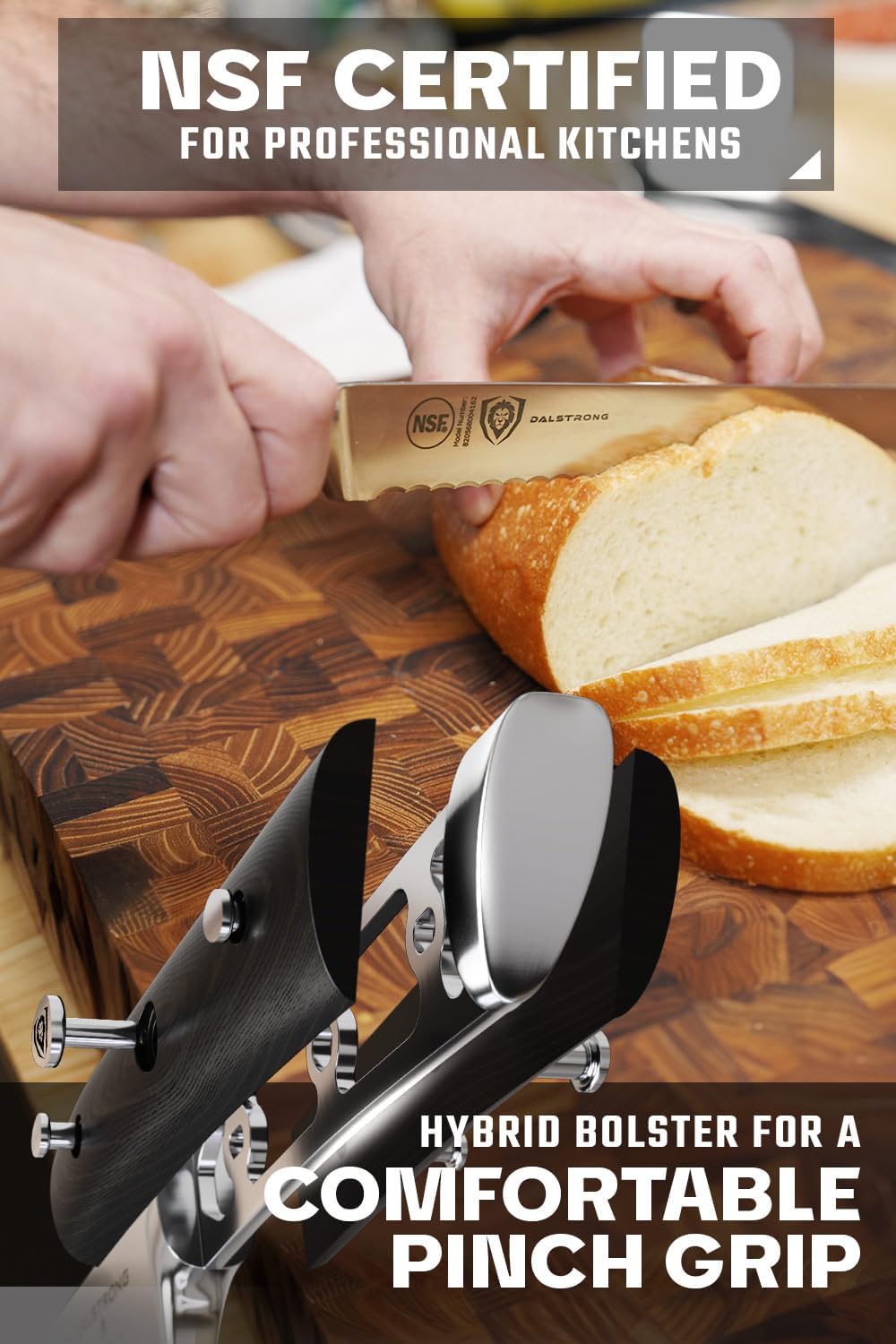 Dalstrong Serrated Bread Knife - 10 inch - Gladiator Series Elite - Forged High-Carbon German Steel - G10 Handle Kitchen Knife - Sheath Included - Razor Sharp Slicer - Slicing Knife - NSF Certified