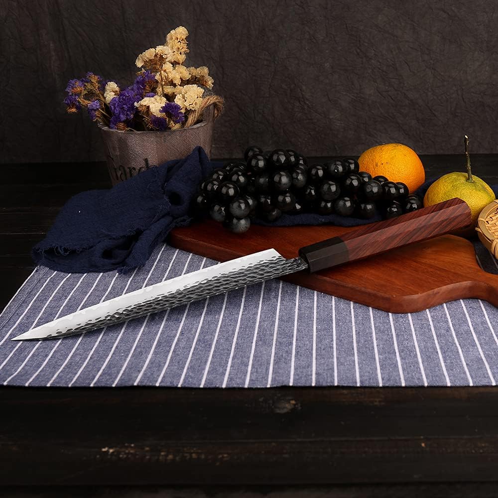 WILDMOK 8 Inch Chef Knife 3 Schichten 9CR18MOV CLAD STAEL, geschmiedetes Gyuto -Chef Knife mit achteckigem Griff