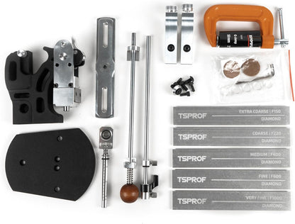 TSPROF Pioneer Sharpening Kit, Knife Sharpener, Knife Sharpening Kit for Kitchen, Folding, Tourist and Multitool Knives, Compact Knife Sharpening Device