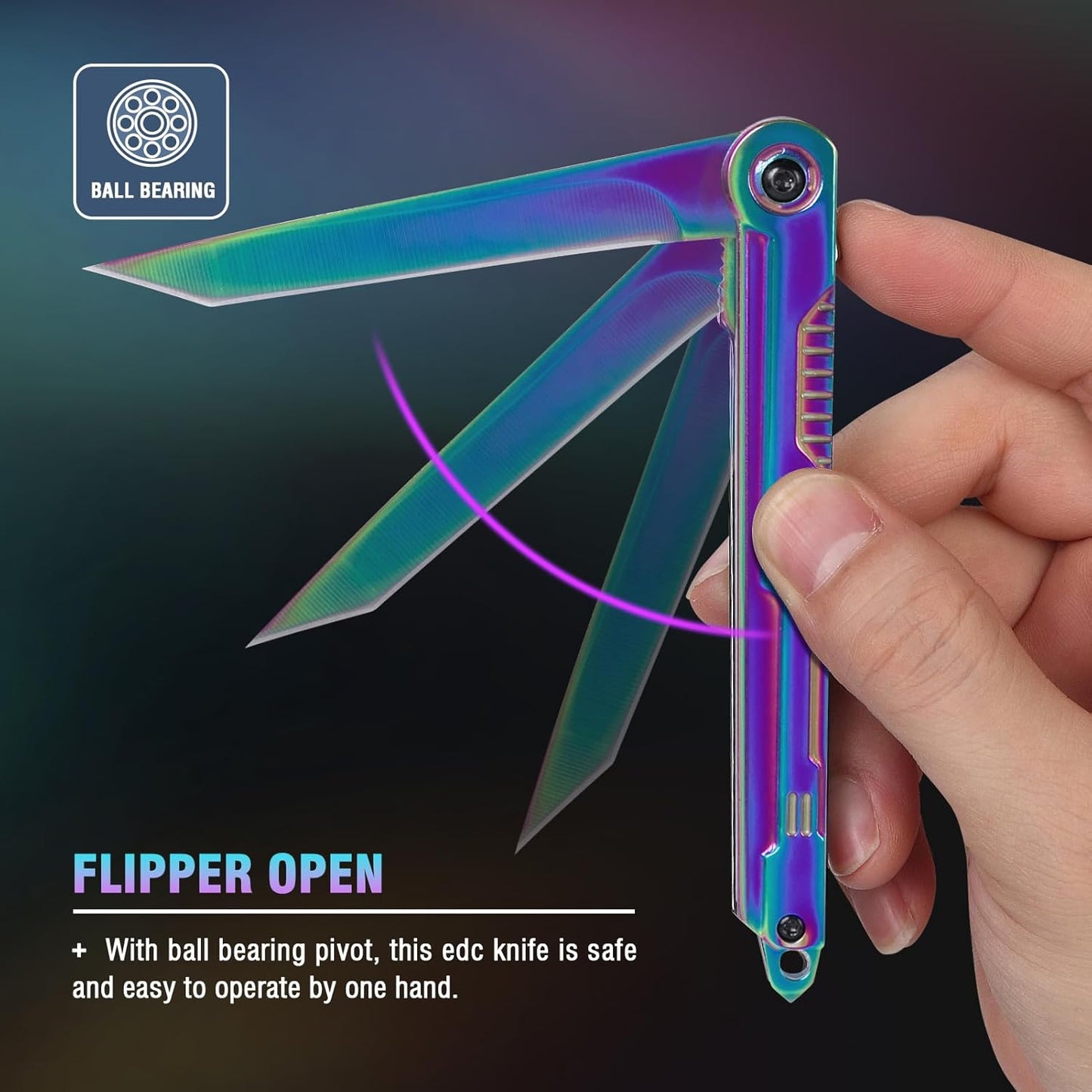 FUNBRO EDC Pocket Knife - 7CR13Mov Steel Tanto Blade, Slim Survival Knife with Clip and Liner Lock, Window Breaker for Outdoor Camping- Stocking stuffer Gifts for Men Women