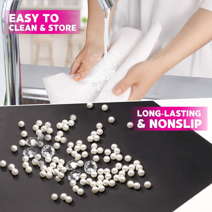 LEOBRO Silicone Mats for Crafts, 2 Pcs 11.69" x 8.26" Silicone Mats for Resin, Paint Clay Play Dough Mat, DIY Arts and Crafts, Light Gray & Clear