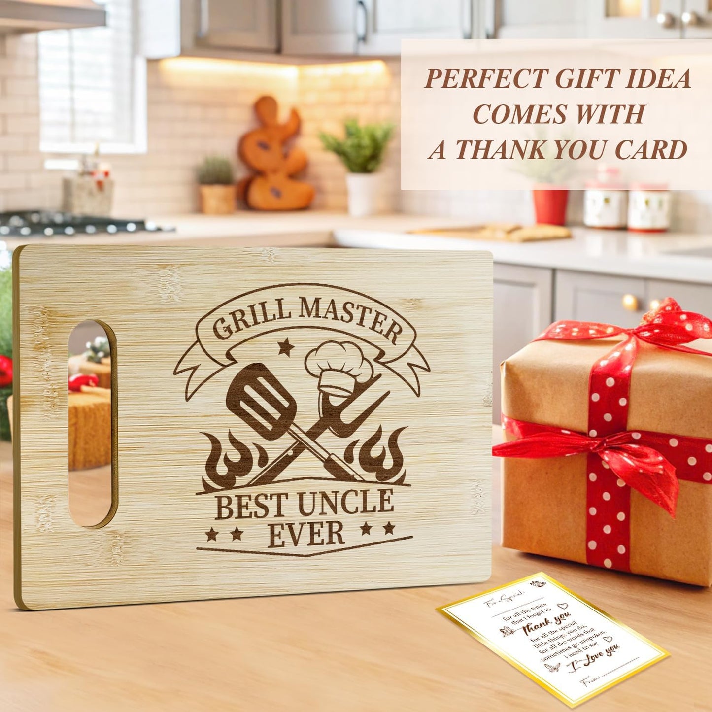 Best Dad Ever Bamboo Cutting Board, Grilling Gift For Men, Funny Charcuterie Boards for Home Kitchen Decor, Father's Day Birthday Gifts for Dad from Daughter Son -047