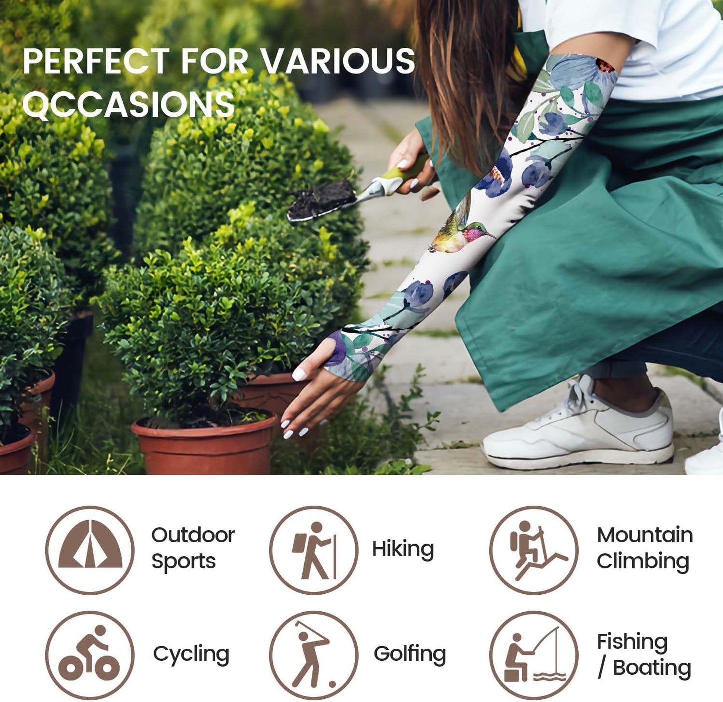 YPHCDO Gardening Sleeves Farm Sun Protection Arm Cooling Sleeves Thorn Proof Garden for Women Men with Thumb Hole