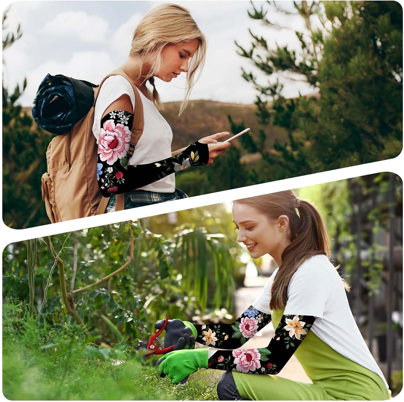 YPHCDO Gardening Sleeves Farm Sun Protection Arm Cooling Sleeves Thorn Proof Garden for Women Men with Thumb Hole