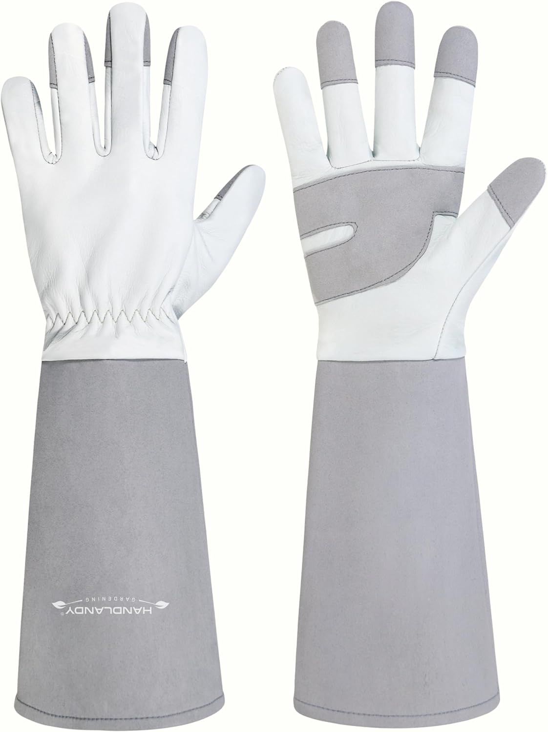 HANDLANDY Rose Pruning Gloves for Men & Women, Long Thorn Proof Gardening Gloves, Breathable Pigskin Leather Gauntlet, Best Garden Gifts & Tools for Gardener
