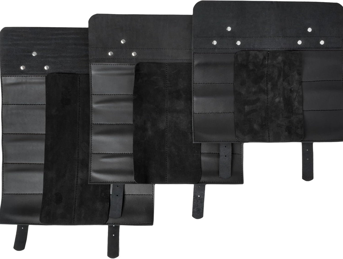 Leather Folding Knife Display Roll Organizer for 6 Pocket Knives Case, Pocket Knife Storage Holder, Knives Collection Holder Pouch Bag VR6BL