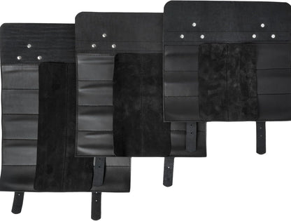 Leather Folding Knife Display Roll Organizer for 6 Pocket Knives Case, Pocket Knife Storage Holder, Knives Collection Holder Pouch Bag VR6BL