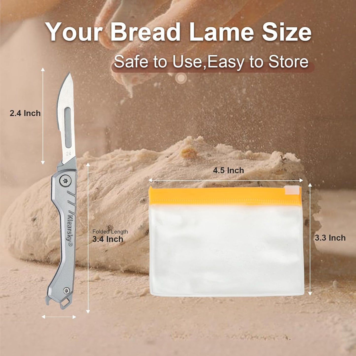 2026 New Model Premium Bread Lame – Professional Foldable Dough Scoring Tool with Food-Grade Carbon Steel Blades, Extra 5 Replacement Blades Included, Safe Design & Textured Handle