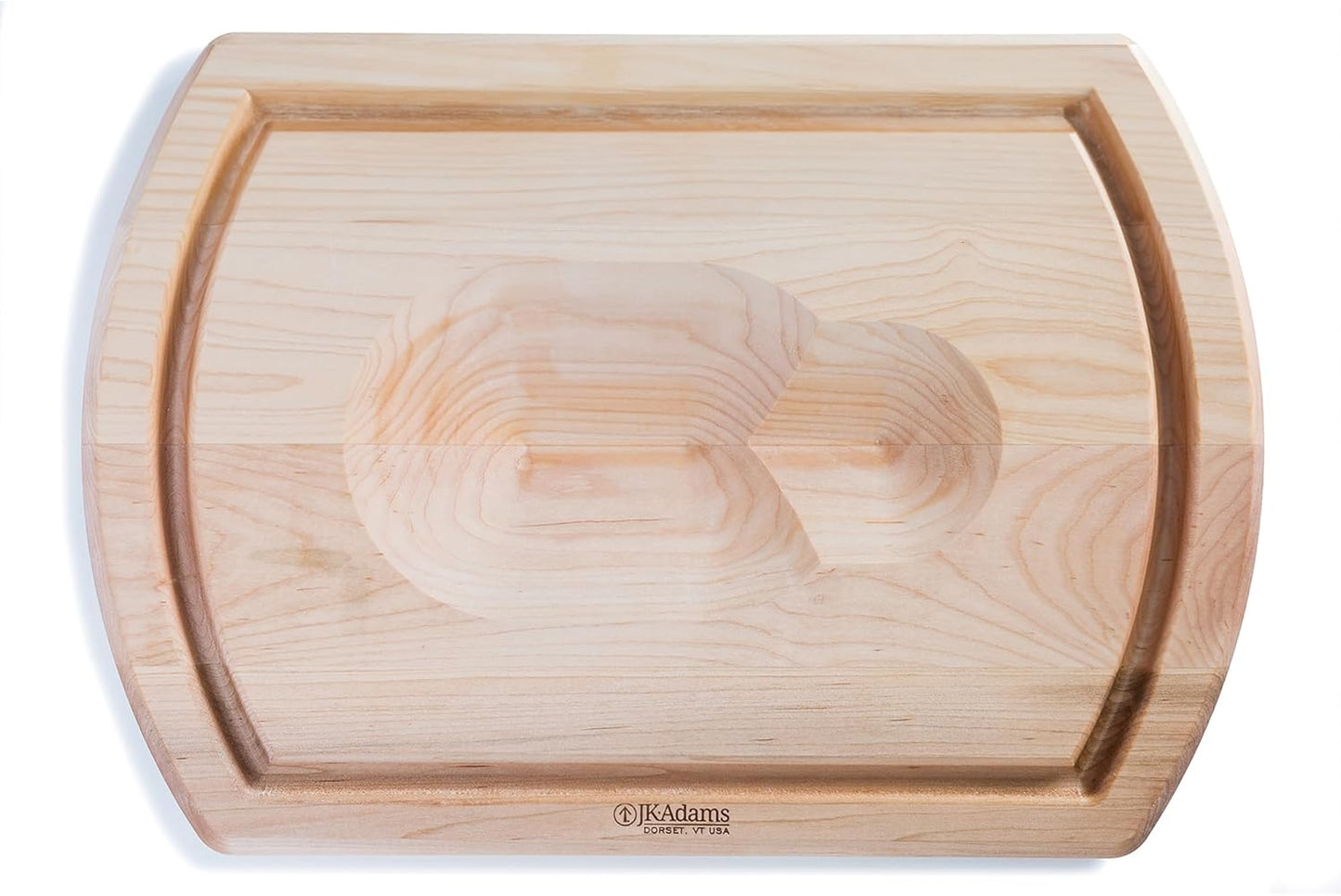 J.K. Adams Reversible Carving Board, Maple Wood Kitchen Cutting Board with Indentation & Juice Groove, 20" x 14" x 1.25" for Food Prep Chopping