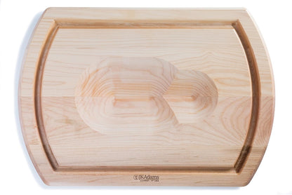 J.K. Adams Reversible Carving Board, Maple Wood Kitchen Cutting Board with Indentation & Juice Groove, 20" x 14" x 1.25" for Food Prep Chopping