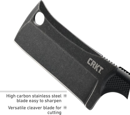 CRKT Minimalist Bowie Outdoor Survival Fixed Blade Knife with Sheath: Stainless Steel Plain Edge Blade, Micarta Handle, 2387