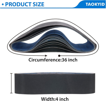 1x30 Inch Silicon Carbide Sanding Belts, 4 PCS Each of 80,120, 240, 400, 800,1000 Grits Knife Sharpening Belt Kits for 1 x 30 Inch Belt Sander, 24 Pack