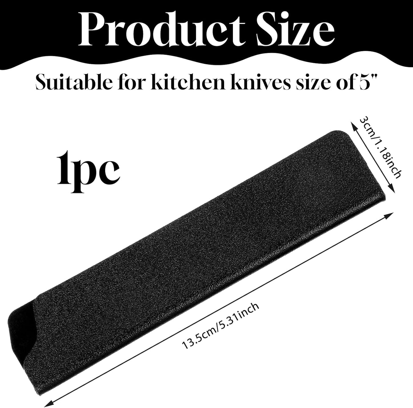 ABS Knife Cover for 5" Santoku Knife – Universal Blade Protector Sleeve, Hard Edge Guard for Kitchen Knives, Home Chef Knive Sheath (Black)