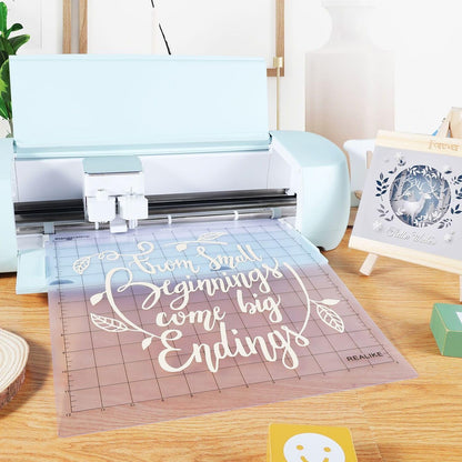 REALIKE 12x12 Lightgrip Cutting Mat Compatible with Cricut Maker 3/Maker 4/Maker/Explore 3/4/Air 2/Air/One(3 Mats), Gridded Adhesive Non-Slip Cut Mat for Crafts, Quilting, Sewing and All Arts