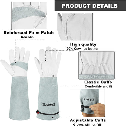 Long Gardening-Gloves Women/Men-Thorn proof Rose Pruning Heavy Duty Gauntlet, Best Garden Gifts for Gardener-L