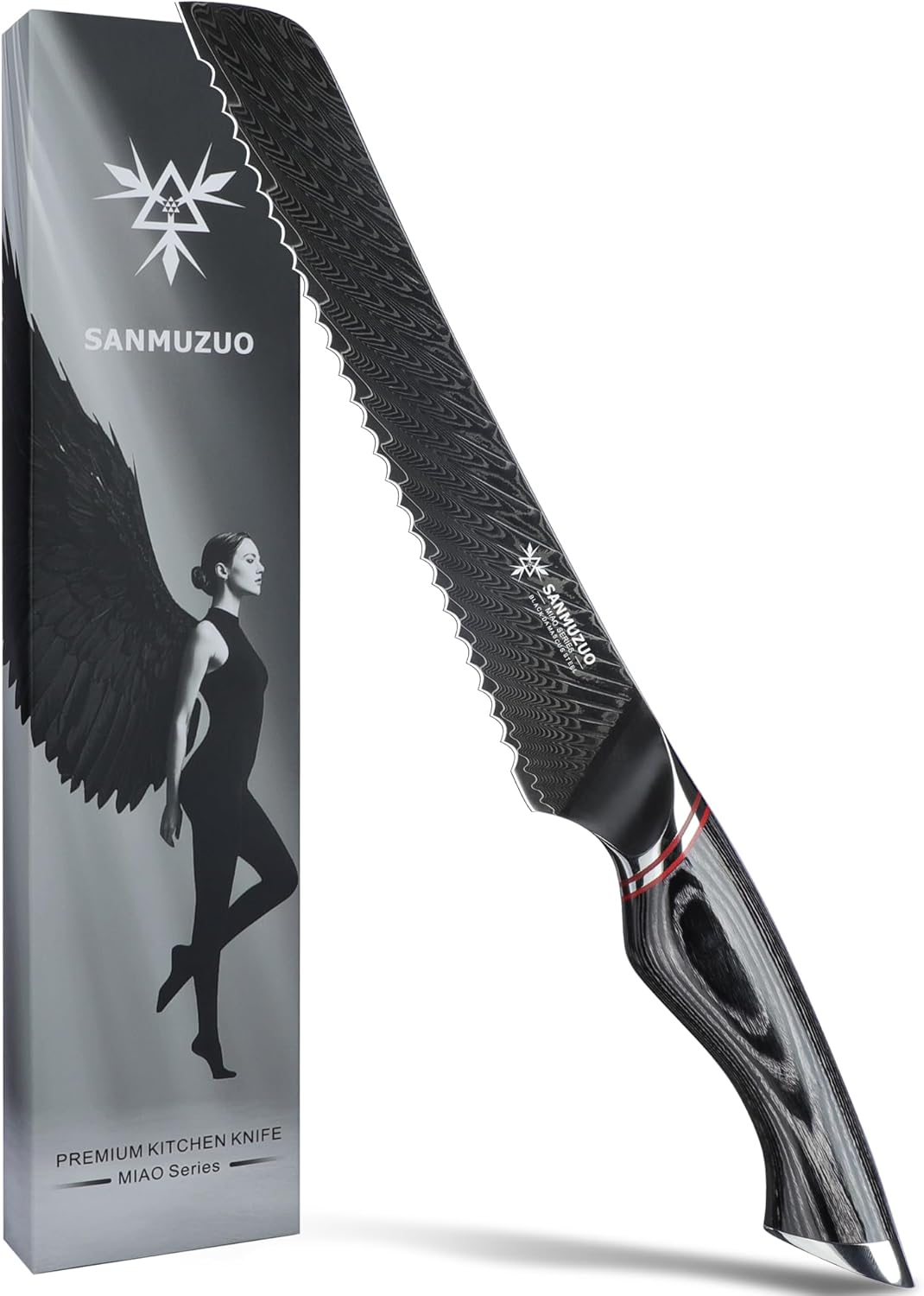 3.5 Inch Paring Knife - Fruit and Vegetable Peeling Knives, Black Damascus Steel with Ergonomic Handle - MIAO Series
