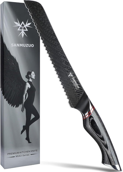 3.5 Inch Paring Knife - Fruit and Vegetable Peeling Knives, Black Damascus Steel with Ergonomic Handle - MIAO Series