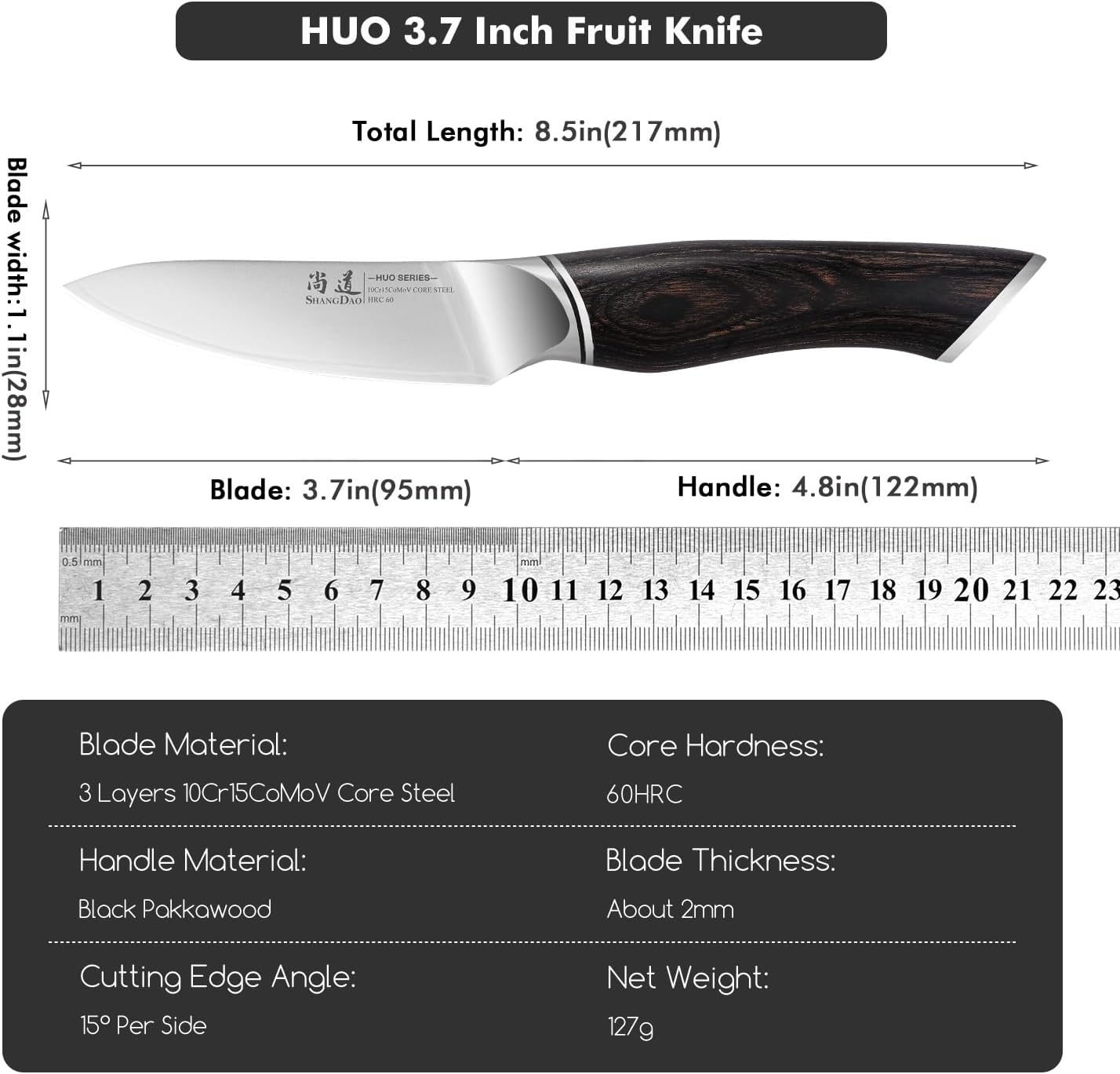 SHANGDAO 7 Inch Japanese Santoku Chef Knife, VG10 Stainless Steel Kitchen Cooking Knife with Pakkawood Handle Gift Box