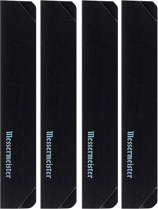Messermeister 4-Piece Steak Knife Edge-Guard, Black - Fashionable & Functional Knife Protector for Steak Knives - 2 Blade Entry Notches - Includes 4 Steak Knife Edge Guards
