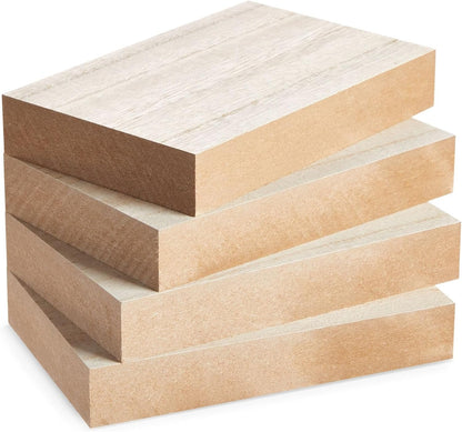 Bright Creations Wood Blocks - Wood Boards for Crafts & MDF Board Projects - Carving Blocks & Smooth Painting Surface - 3 x 10 in, 1 in Thick, 4-Pack