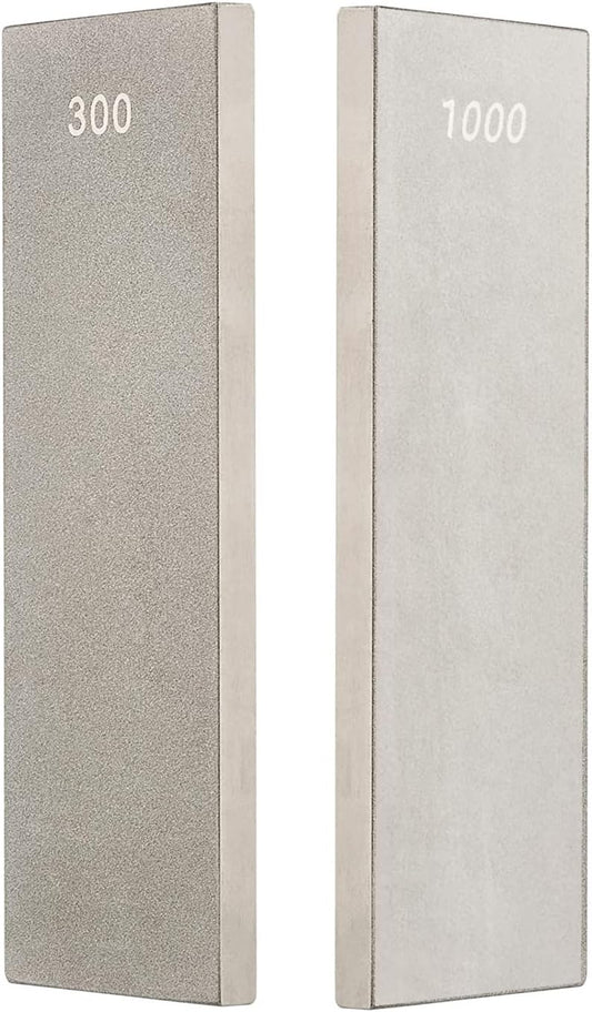 Trend Diamond Sharpening Stone Kit, 8 x 3 Inch Double Sided (300/1000 Grit) Bench Stone with Pouch, Cleaning Block & Non-Slip Mat, DWS/CP8/FC