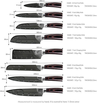 FULLHI Knife Set, 14pcs Japanese Knives Set, Premium German Stainless Steel chef Knife Set