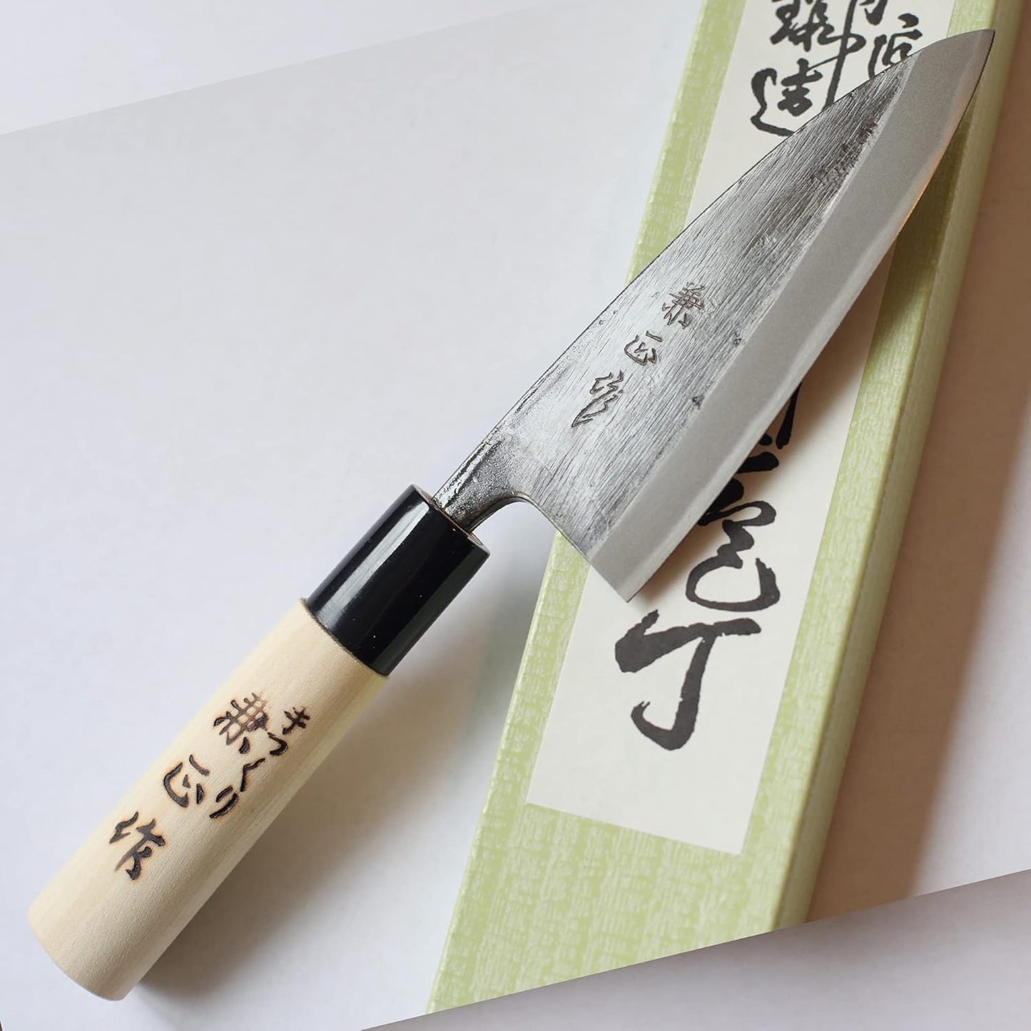 Kanetsune Usu-Deba 120mm With Plastic Bolster Magnolia wood handle,"Kuro-Uchi" finished KC-553