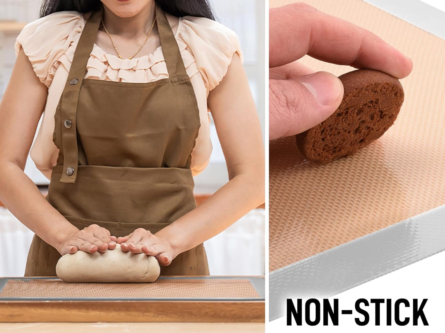 Zulay Kitchen Silicone Baking Mat Sheet Set - Reusable Baking Mat Nonstick - Half Sheet Baking Mat For Oven (Black, 1 Pack)