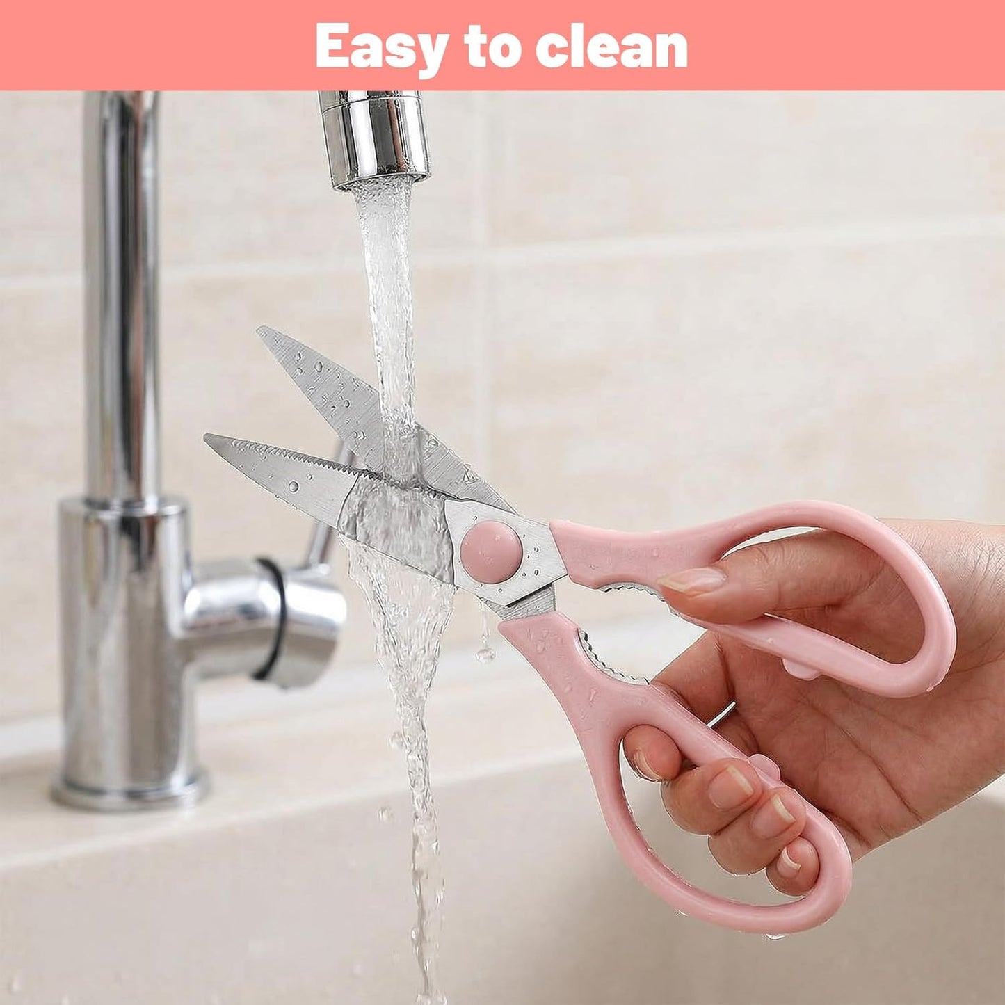 Pink Cooking Scissors Pink Kitchen Scissors for Food Cooking Kitchen Shears Set for Cutting Chicken Meat Fish Vegetables Heavy Duty Stainless Steel Utensils