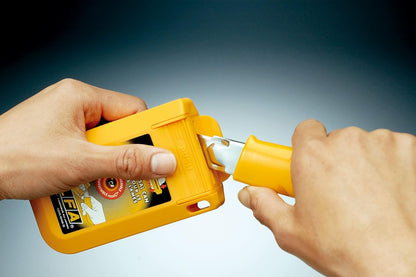 OLFA Mountable Blade Disposal Can (DC-4) - Blade Bank Container w/Mounting Hole Quickly & Safely Disposes & Stores Snap-Off Utility Knife Blades, Perfect for Construction, Warehouses, Work Sites