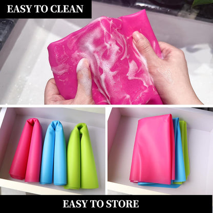 LEOBRO Silicone Mats, 3 PCS 15.7”x 11.7” Silicone Mats for Crafts, Resin Molds, Play Dough Mat for Resin, Clay, Craft Supplies, Orange & Purple & Blue