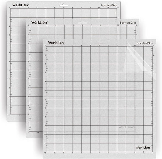Cutting mat 12x12 Compatible With Silhouette Cameo 4/5/3/2/1(6 mats-4 Standard Adhesive,1Light Adhesive, 1Strong Adhesive) Adhesive Cutting Mat for Crafts, Quilting, Sewing, Scrapbooking and All Arts
