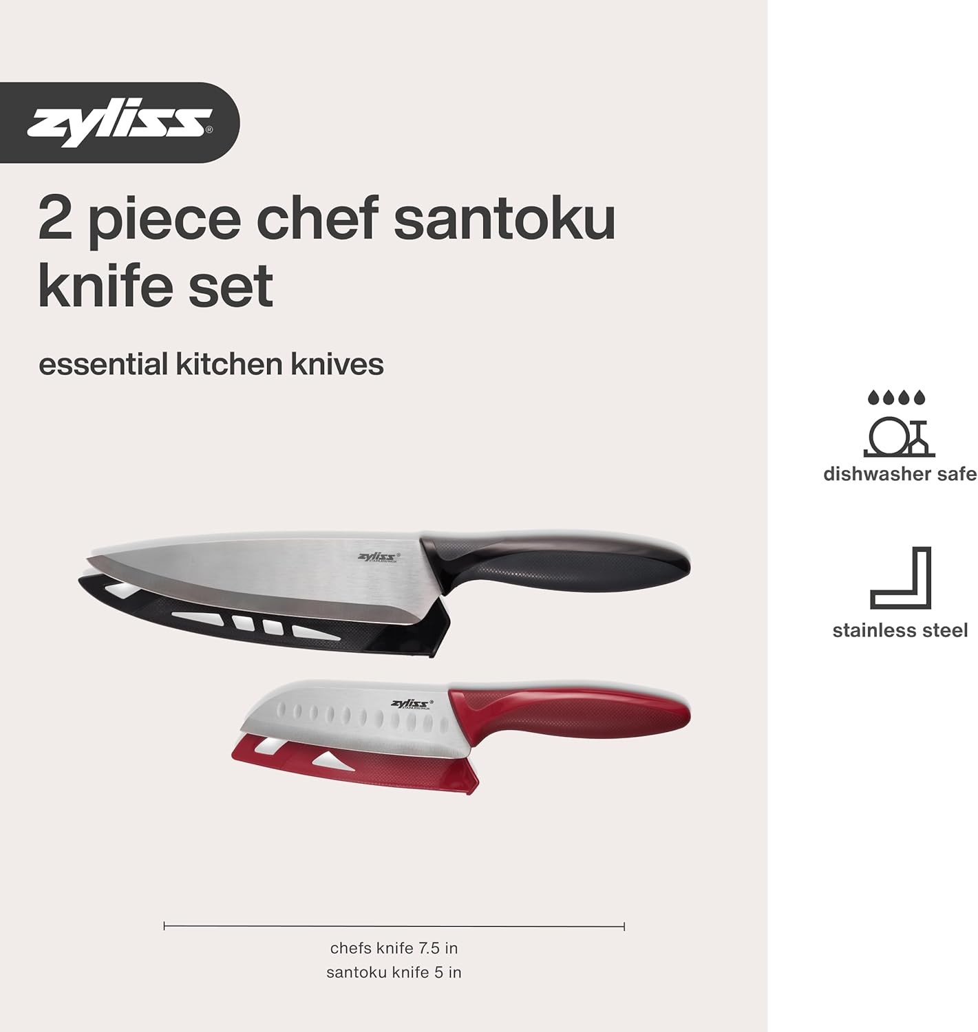 ZYLISS 2-Piece Paring Knife Set with Sheath Covers